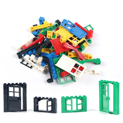 102pcs Door Window Brick Bulk DIY House Building Blocks Bricks Toys City Architect for Children Educational
