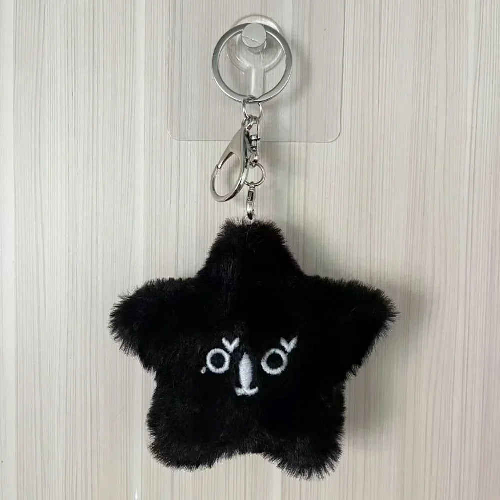 MARK DoYoung HAECHAN TAEYONG Keychain Black Luminous Pentagonal Heart Shaped Plush Pendant Suitable for Fan Gifts