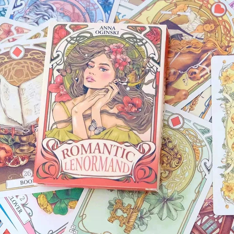 Art Nouveau Floral Romantic Oracle Cards 37Pcs English Divination Deck For Party Table Game