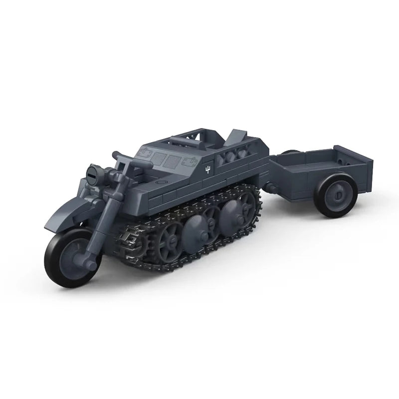 Military Series SD.KFZ.2 Half-Track Motorcycle Tractor Building Block Model Kit