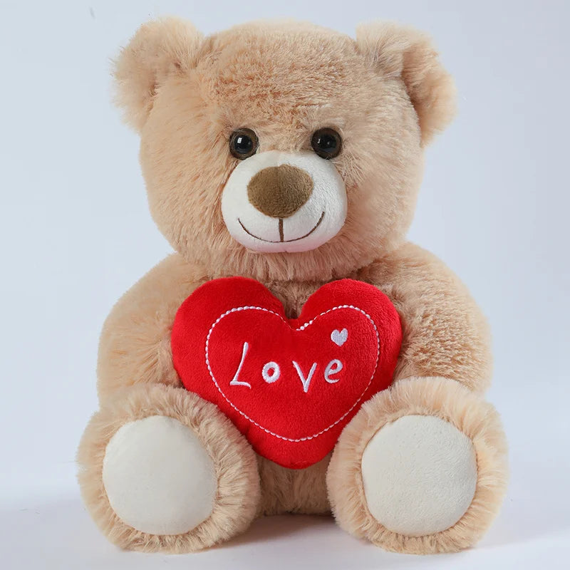 25CM Cute Heart Bear Dog Plush Toys Red Heart Print Love Creative Animal Stuffed Doll For Lovers Valentine's Day Gifts