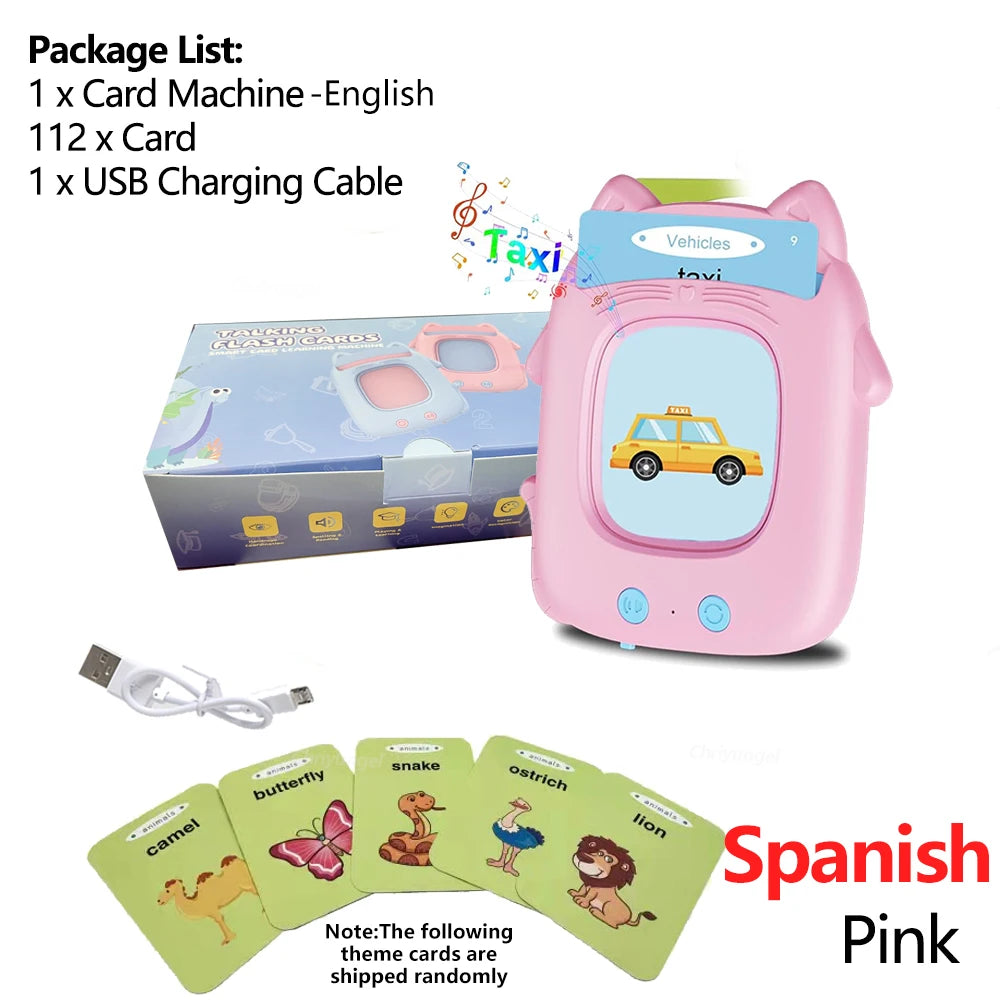 Talking Flashcards Learning Machine for Toddlers English / Spanish / Italian / Arabic Audio Early Educational Toy Gift