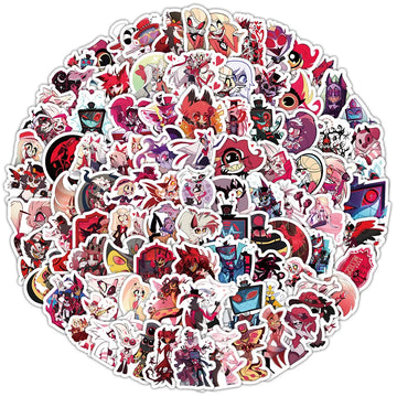 100pcs Cartoon Hazbin Hotel‌ Anime Stickers for DIY Scrapbooking Stationery Handbook Phone Water Cup Luggage Waterproof Sticker