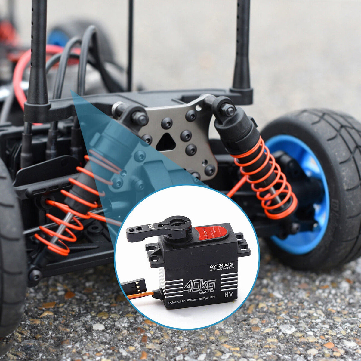 40KG Waterproof High-Speed Digital Servo High Torque Metal Gear With 25T Servo Arm Digital Servo Kit For 1/8 1/10 Scale RC Car