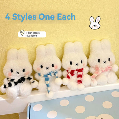 1/4 Pcs Cute Cartoon Scarf Miffy Rabbit Doll Pendant Plush Toy Miffy Toy Merchandise