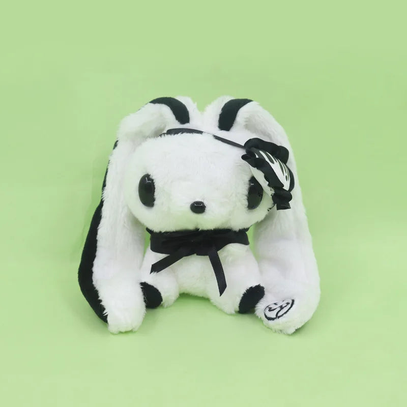 Kawaii Goth Pink Bunny Gloomys Bear eye mask Plush Toy keychain All Purpose Bunny Eyepatch Stuffed Animal Plushie backpack charm