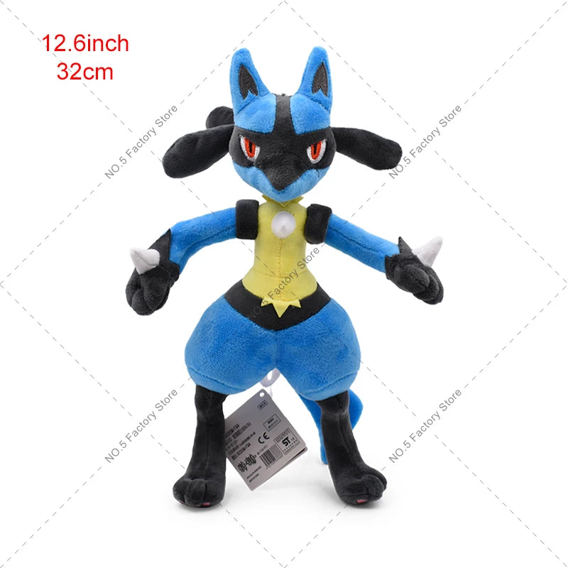 Pokemon Anime Kawaii Shiny Lucario Plush Doll Cartoon Peluche Stuffed Toy Cosplay Room Decoration Collection Kids Gifts