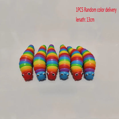 3D Slug Fidget Toy Colorful Slug Snail Toy Articulated Flexible All Ages Relief Anti-Anxiety Sensory Toys for Children