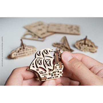Ship Fidgets Set of 4 3D Wood Model Kit UGEARS
