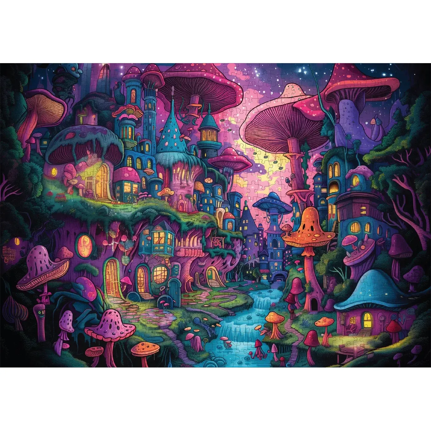 Shroomopolis 1000 Piece Jigsaw Puzzle Trippy