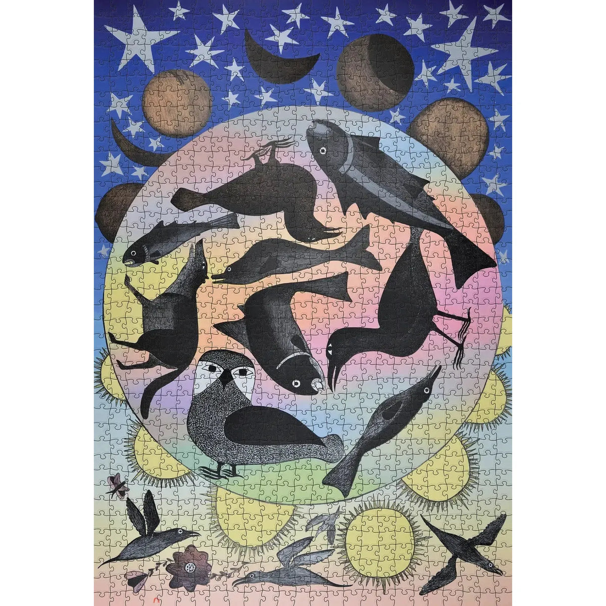 Siilavut, Nunavut by Kenojuak Ashevak 1000 Piece Jigsaw Puzzle Pomegranate