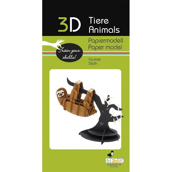 Sloth 3D Cardboard Model Kit Fridolin