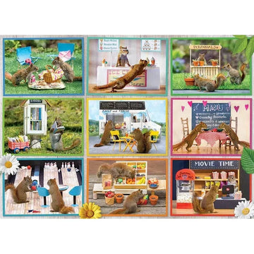 Squirrels Around Town 1000 Piece Jigsaw Puzzle Cobble Hill