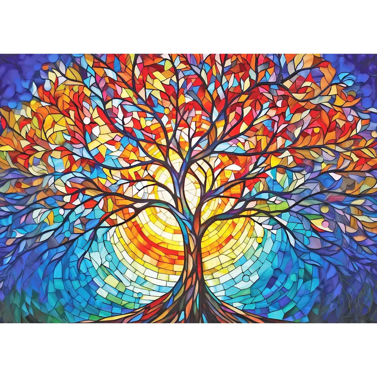 Stained Glass Tree of Life 1000 Piece Jigsaw Puzzle Peter Pauper