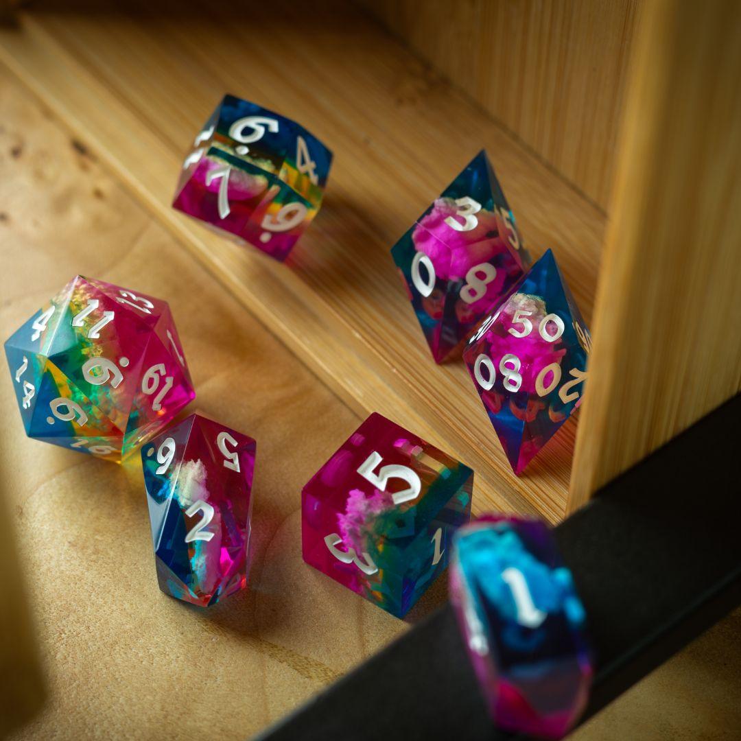 Starlit Rift Resin DND Dice Set