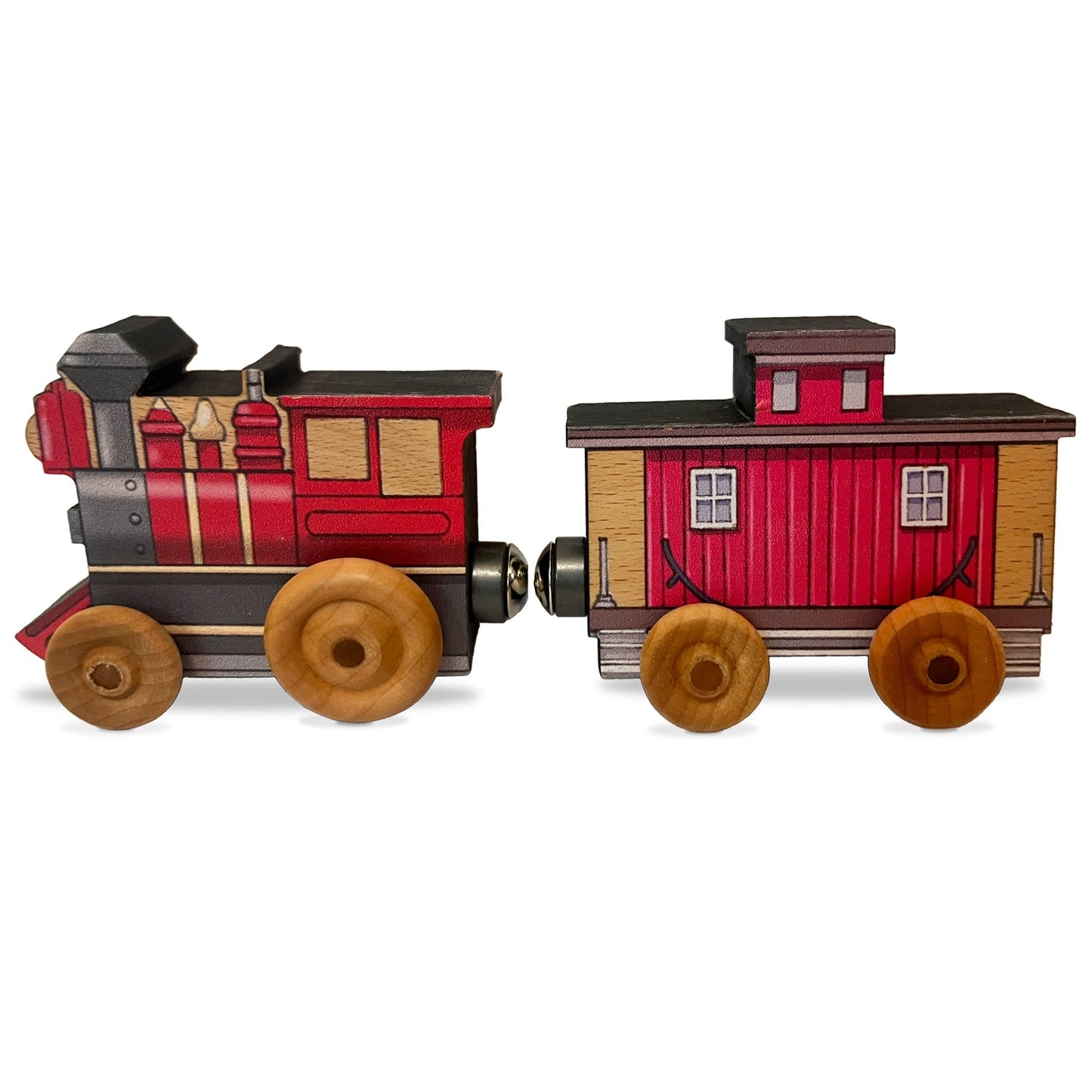 ABCs Magnetic Letter Train Express with Organic Cotton Bag | Cherry Wood | Made in the USA 🇺🇸