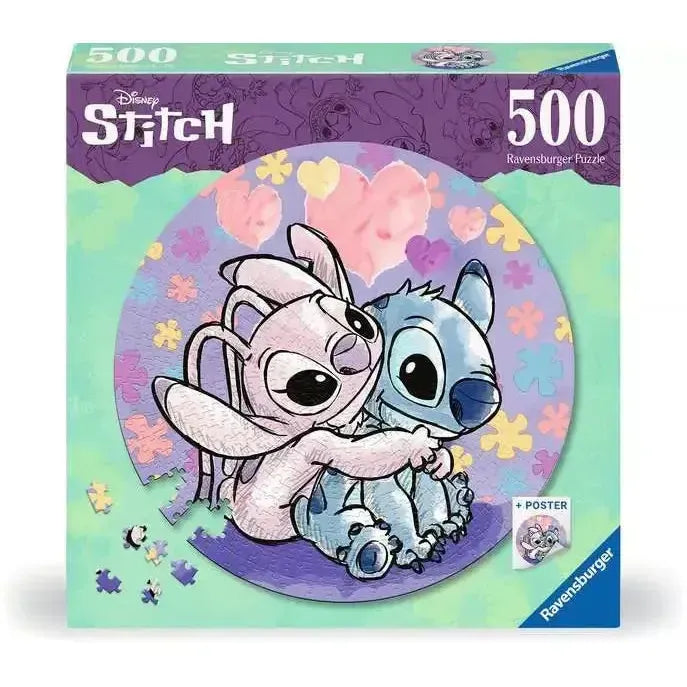 Stitch 500 Piece Round Jigsaw Puzzle Ravensburger