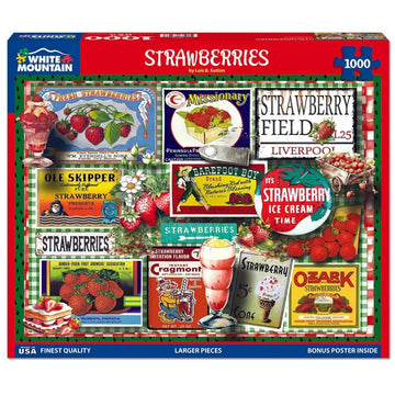Strawberries 1000 Piece Jigsaw Puzzle White Mountain