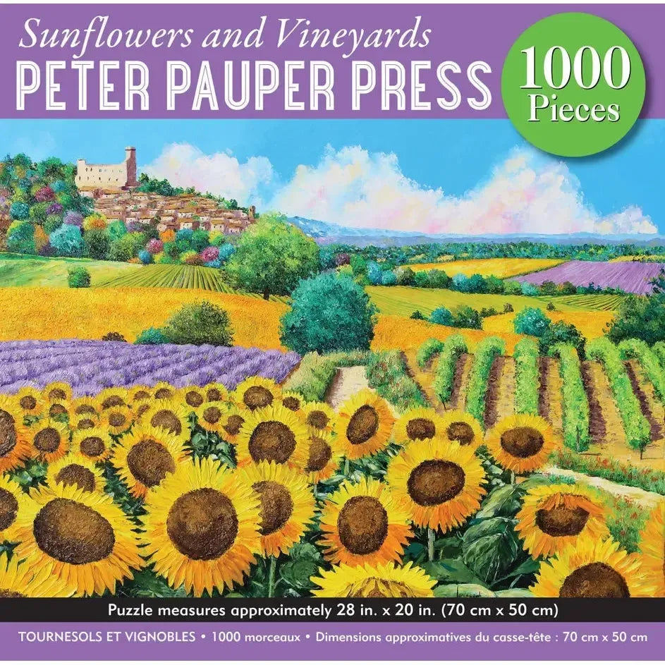 Sunflowers & Vineyards 1000 Piece Jigsaw Puzzle Peter Pauper