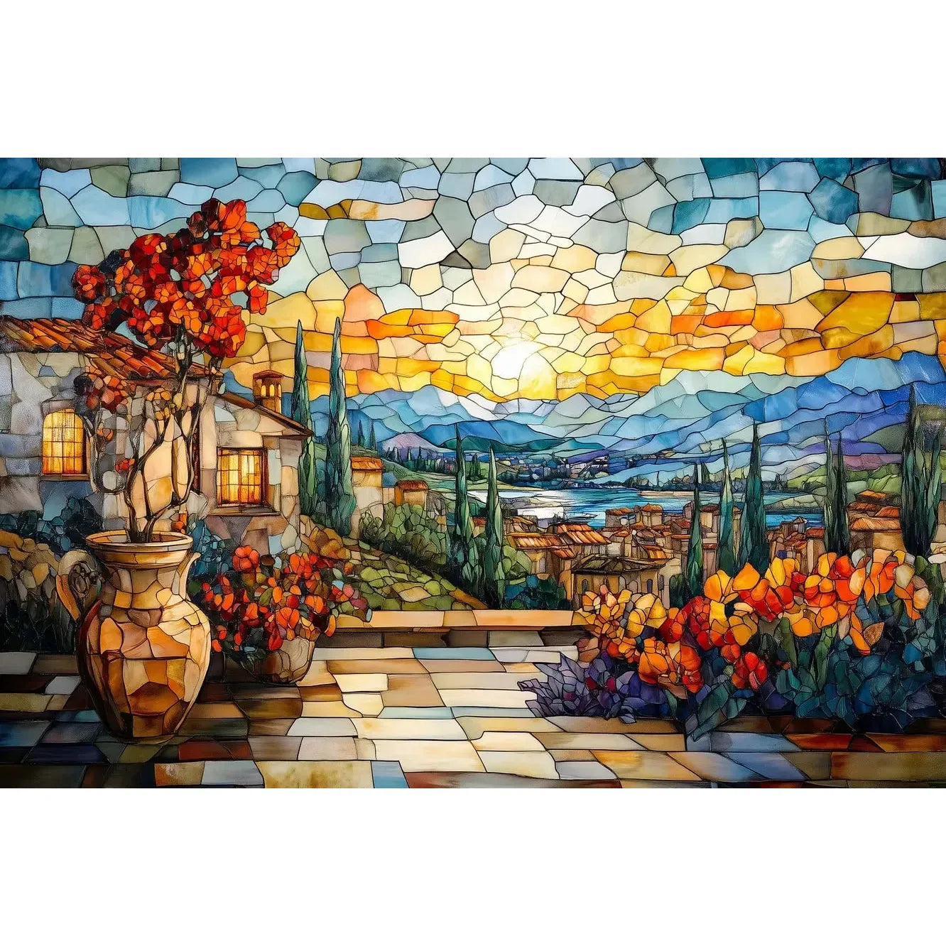 Sunset Serenity 1000 Piece Jigsaw Puzzle Trippy