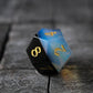 Synthetic Gemstone Two Tone White/Black Hand Carved DND Dice Set