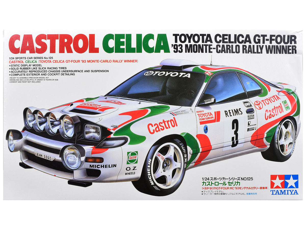Model Kit Toyota Celica GT-Four (Castrol Celica) #3 Winner inchMonte-Carlo Rallyinch (1993) 1/24 Scale Model by Tamiya