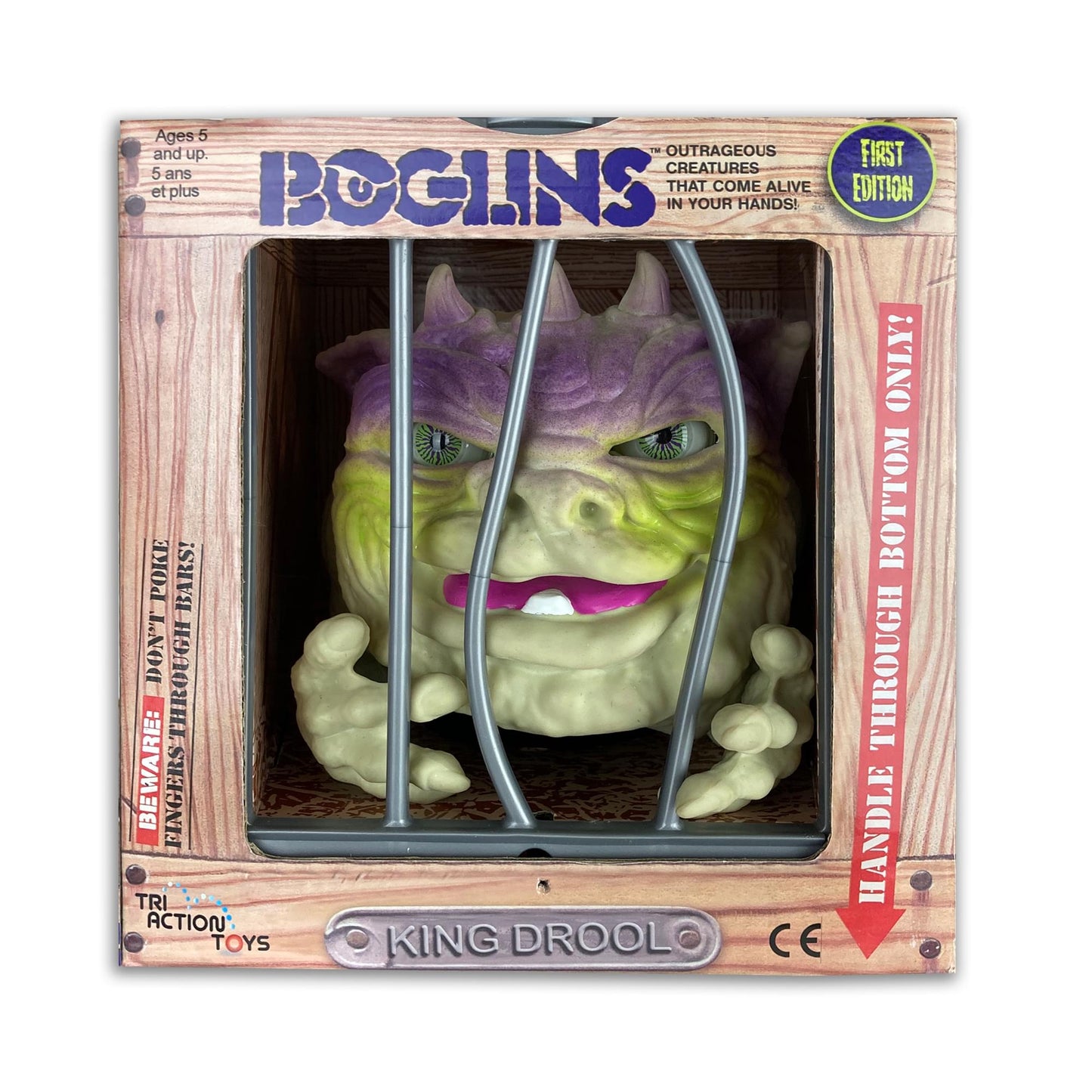 BOGLINS King Drool 8" Collectible Figure - Yellow Rubber Toy with Movable Eyes & Mouth, Retro 80's Design