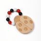 Silicone Bead Teether with Organic Cotton Bag - Ladybug | Made in the USA 🇺🇸