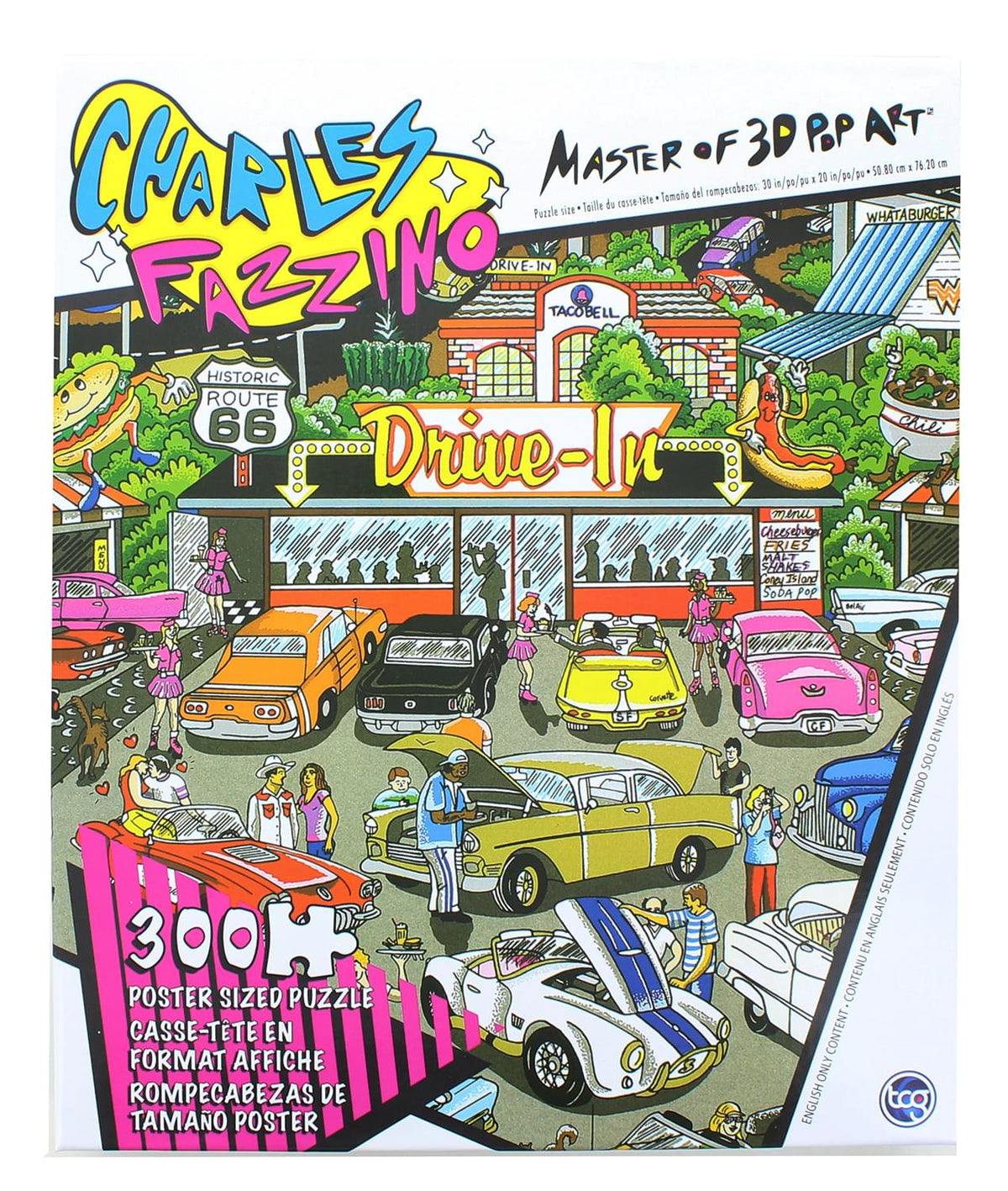 Charles Fazzino Pop Art Route 66 300 Piece Poster Sized Jigsaw Puzzle