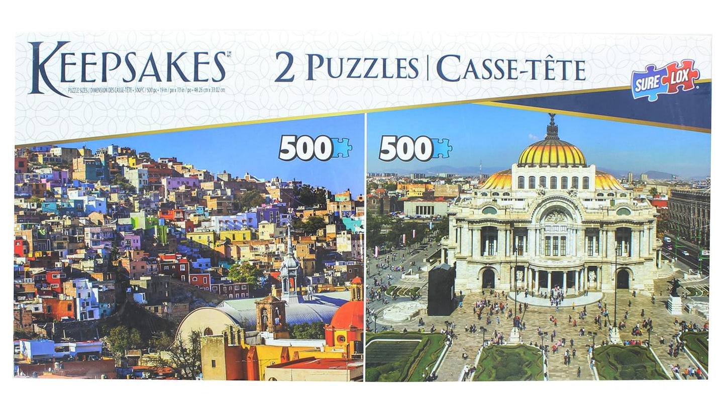 Set Of 2 Keepsakes 500 Piece Jigsaw Puzzles | Mexico City/Barranquilla