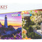 Set Of 2 Keepsakes 1000 Piece Jigsaw Puzzles | Garden/Lighthouse