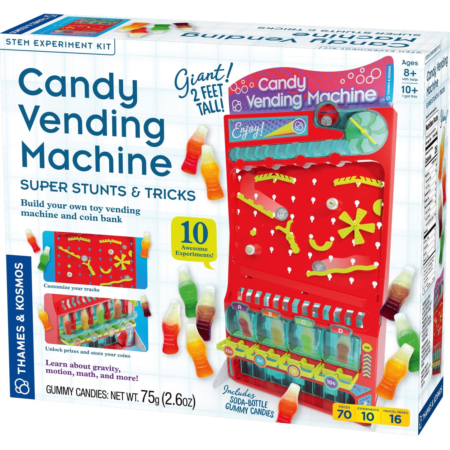 Thames & Kosmos 2-Ft Tall Candy Vending Machine Stem Kit | Build Toy Vending Machine With 10 Gravity & Motion Experiments | Coin Sorting Bank | Math & Engineering Lessons