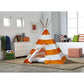 Kid’S Teepee Tent, Orange With White Stripes
