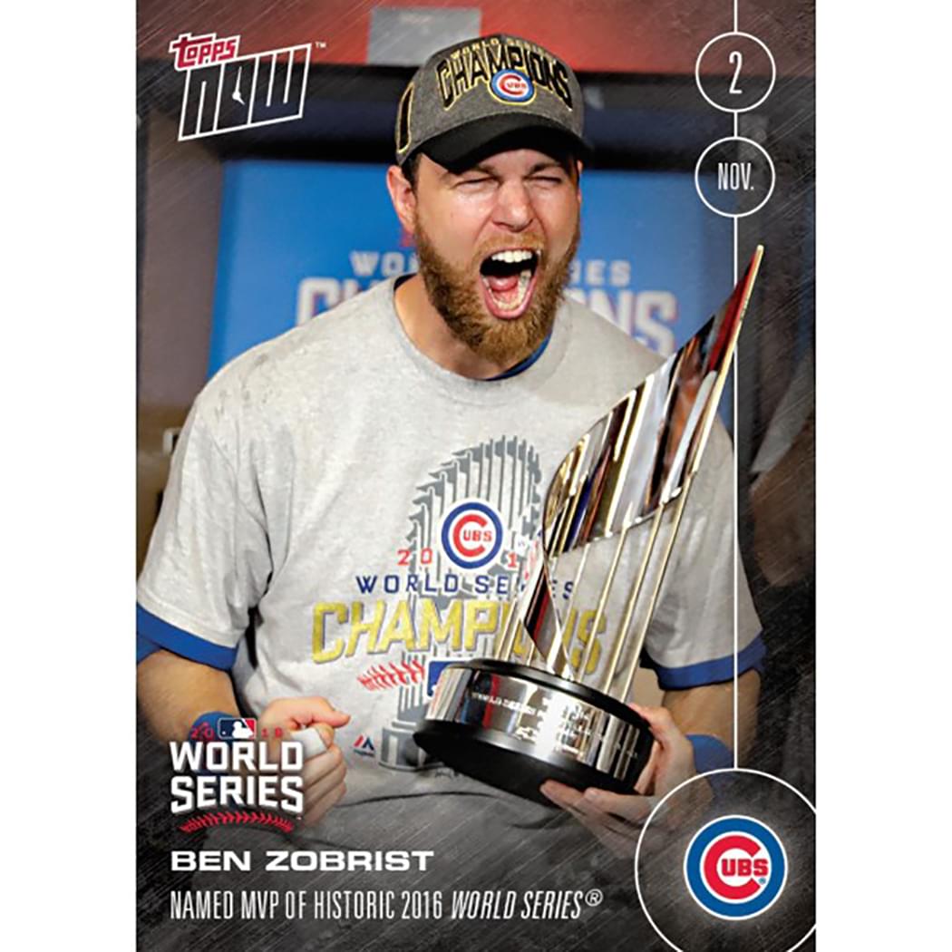Topps Now Named Mvp Chicago Cubs Ben Zobrist Card #664A