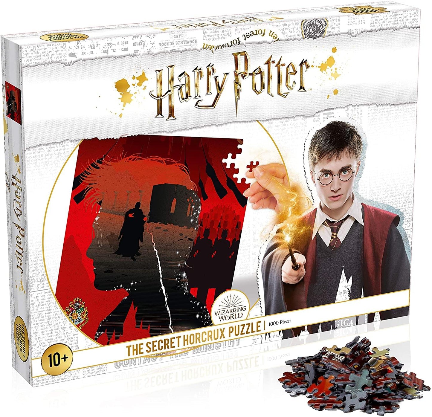 Top Puzzles Harry Potter Secret Horcrux 1000 Piece Jigsaw Puzzle Game, Delve Into The Battle Of Hogwarts Coloured In Shades Of Gryffindor, Gift And Toy For Ages 10 Plus