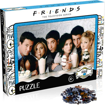 Top Puzzles Friends Milkshake 1000 Piece Jigsaw Puzzle Game, Assemble Characters From The Popular Tv Series Including Joey, Ross, Rachel, Chandler, Phoebe And Monica, Gift For Ages 10 Plus