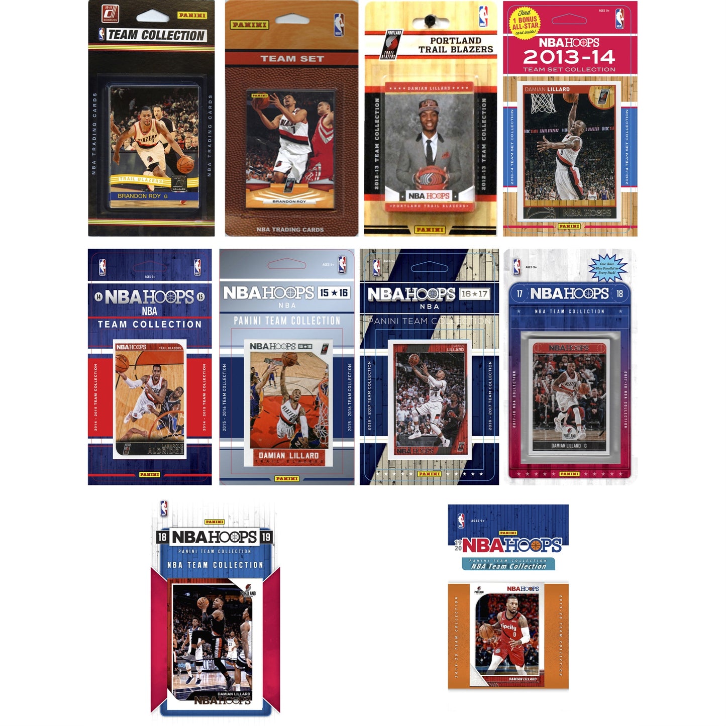 Nba Portland Trail Blazers 10 Different Licensed Trading Card Team Sets