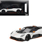 Aston Martin Valhalla Lunar White with Black Top and Orange Accents 1/18 Model Car by Top Speed