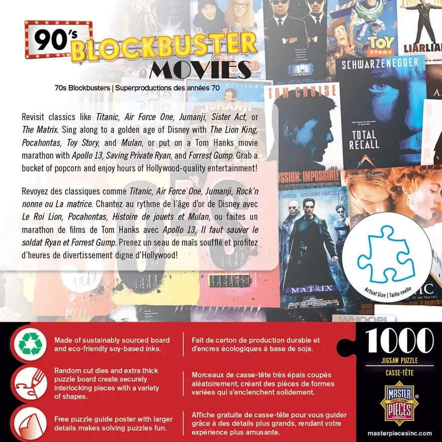 The 90's Blockbuster Movies 1000 Piece Jigsaw Puzzle MasterPieces