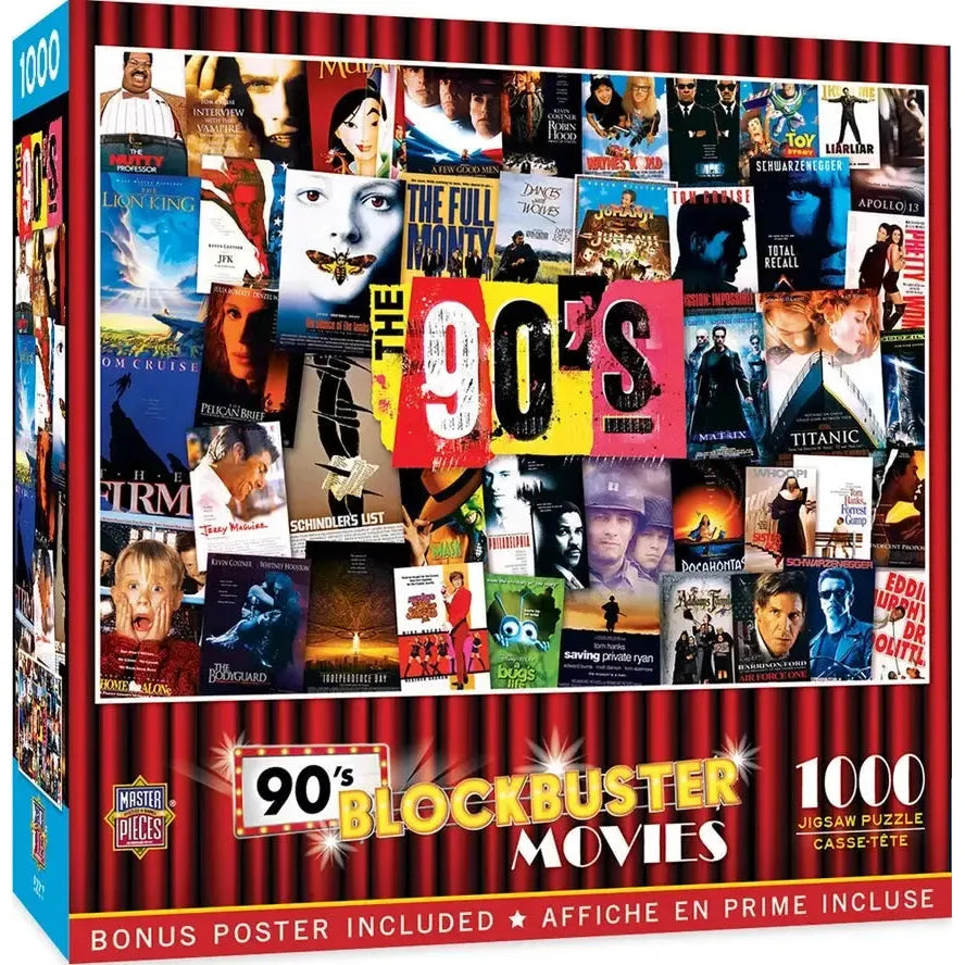 The 90's Blockbuster Movies 1000 Piece Jigsaw Puzzle MasterPieces