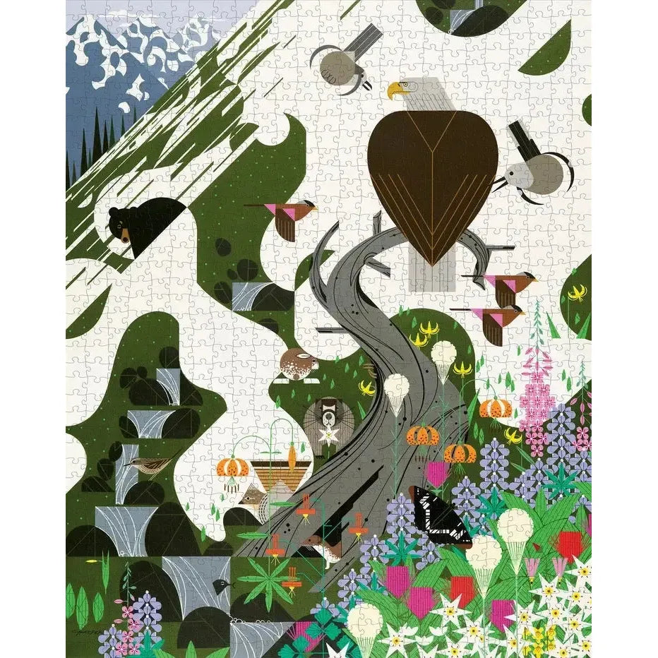 The Alpine Northwest by Charley Harper 1000 Piece Jigsaw Puzzle Pomegranate