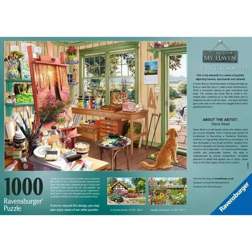 The Artist's Shed No. 11 My Haven 1000 Piece Jigsaw Puzzle Ravensburger
