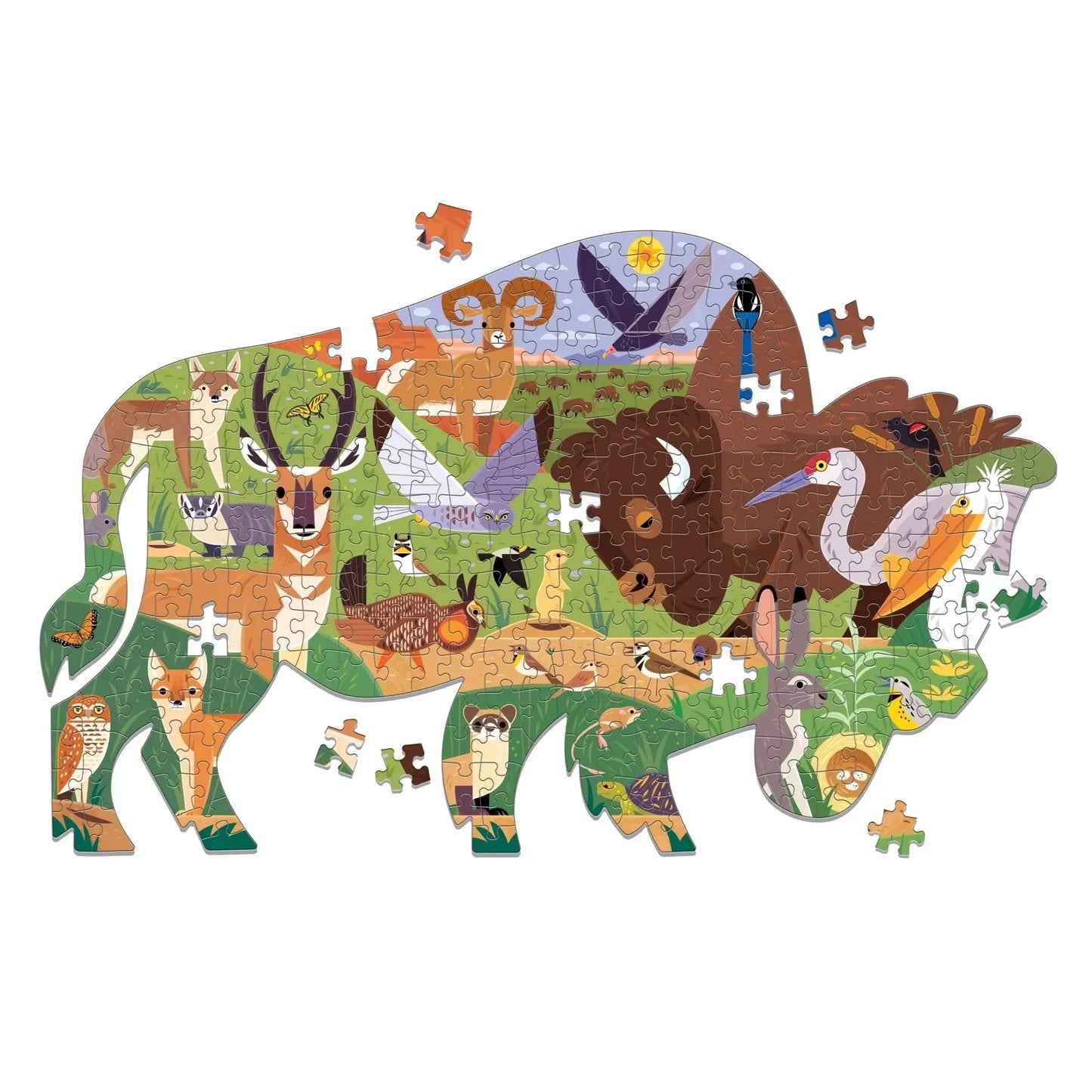 The Great Plains 300 Piece Shaped Jigsaw Puzzle Mudpuppy