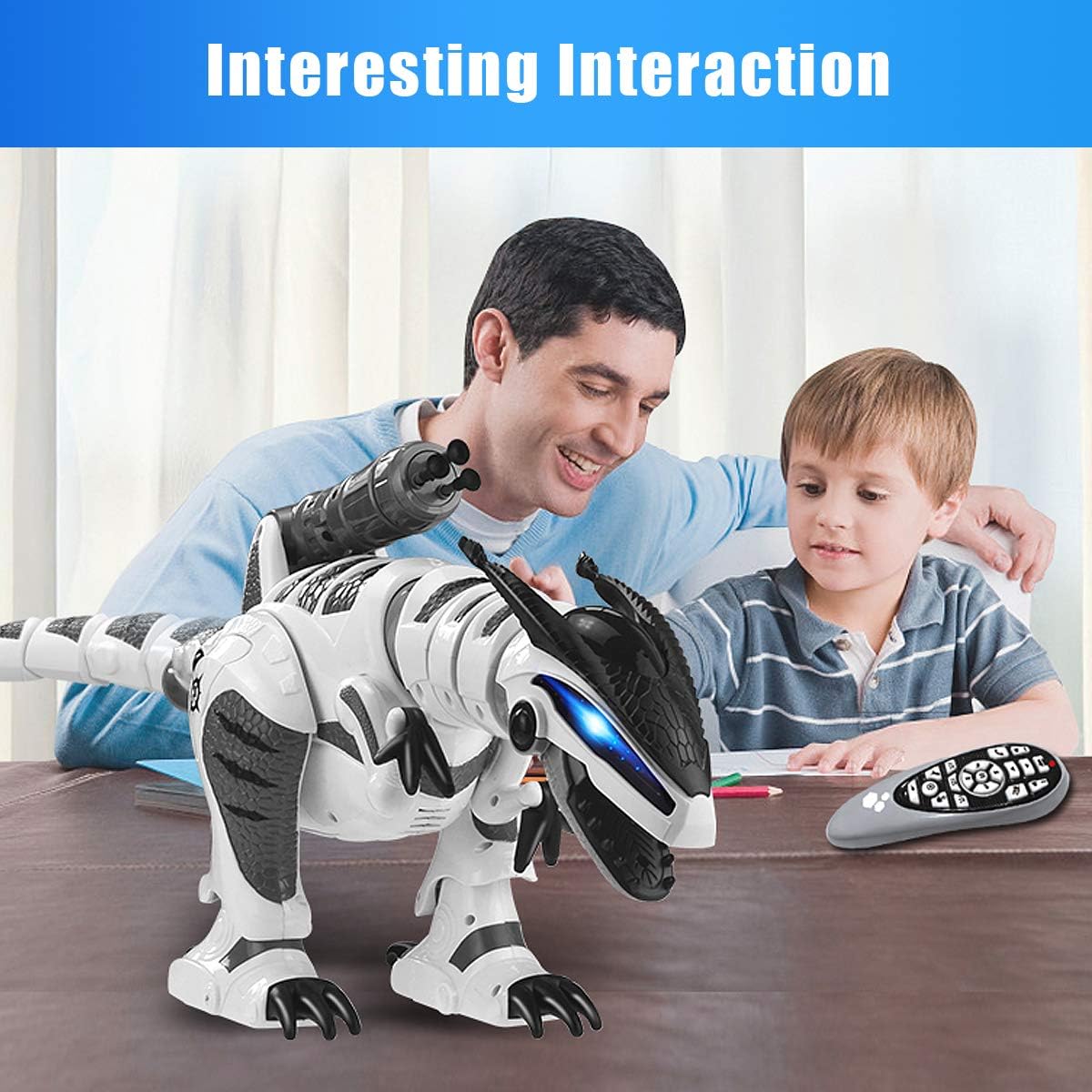 The DinoRover is Your Ultimate Interactive T-Rex Pal! - Remote Control Robot Dinosaur for Kids with Roaring Fun!