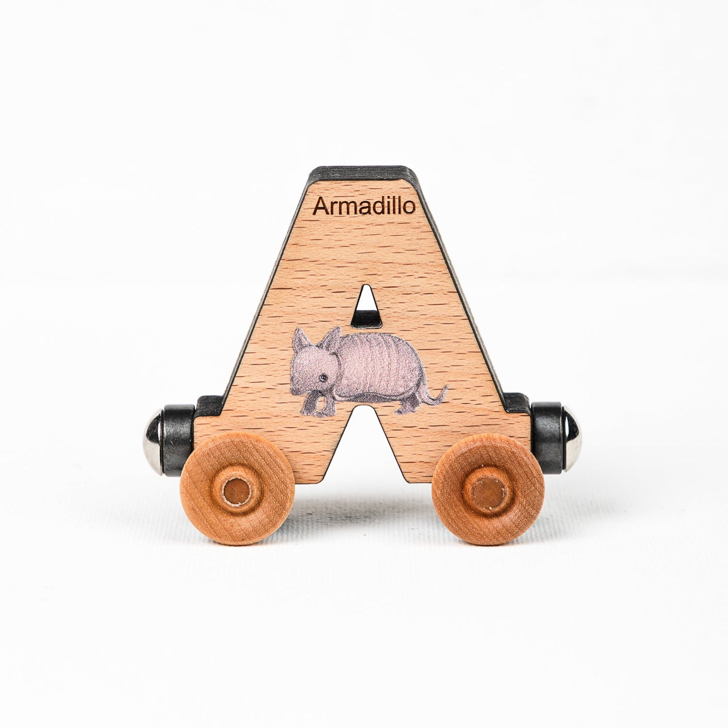 ABCs Magnetic Letter Train Express with Organic Cotton Bag | Cherry Wood | Made in the USA 🇺🇸