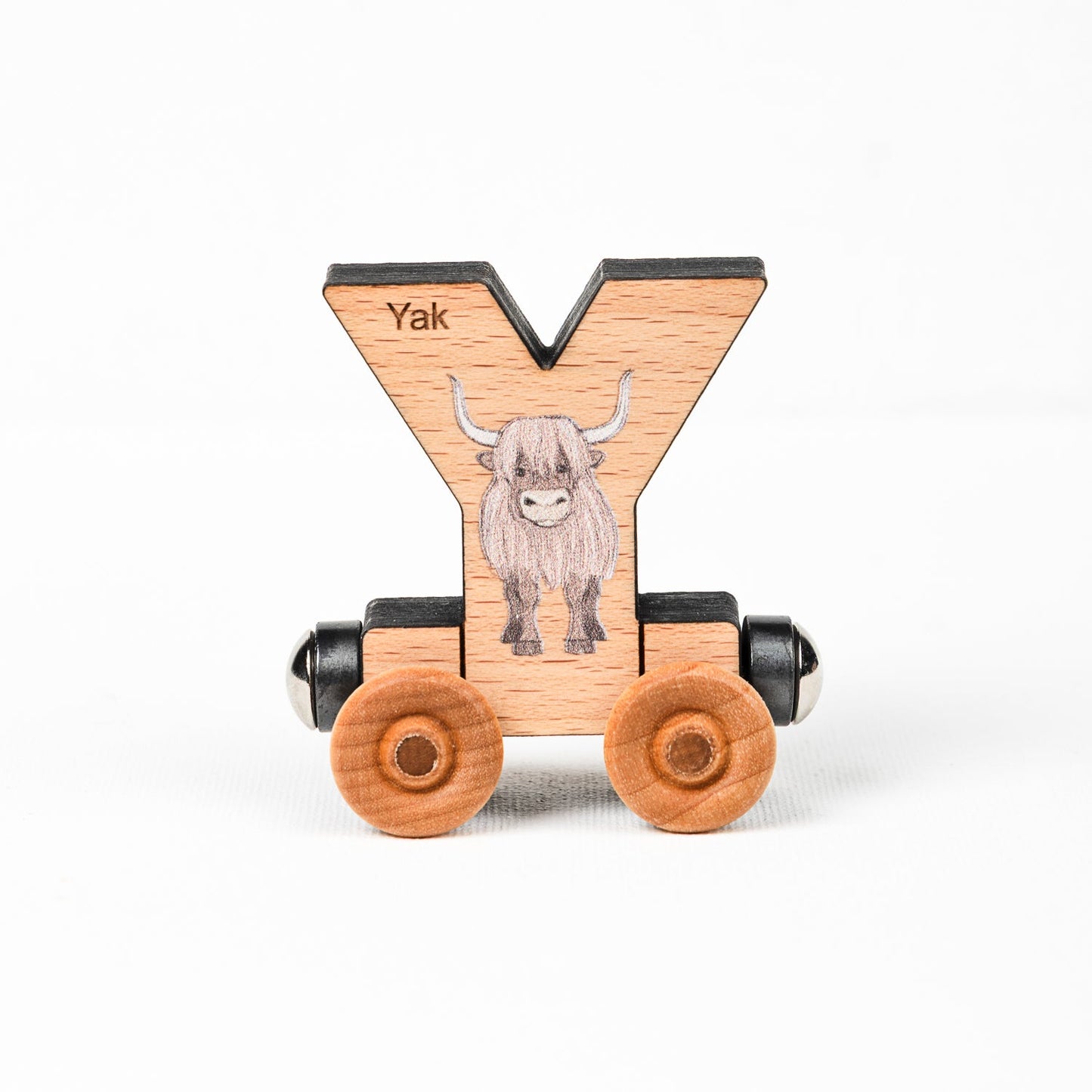 ABCs Magnetic Letter Train Express with Organic Cotton Bag | Cherry Wood | Made in the USA 🇺🇸