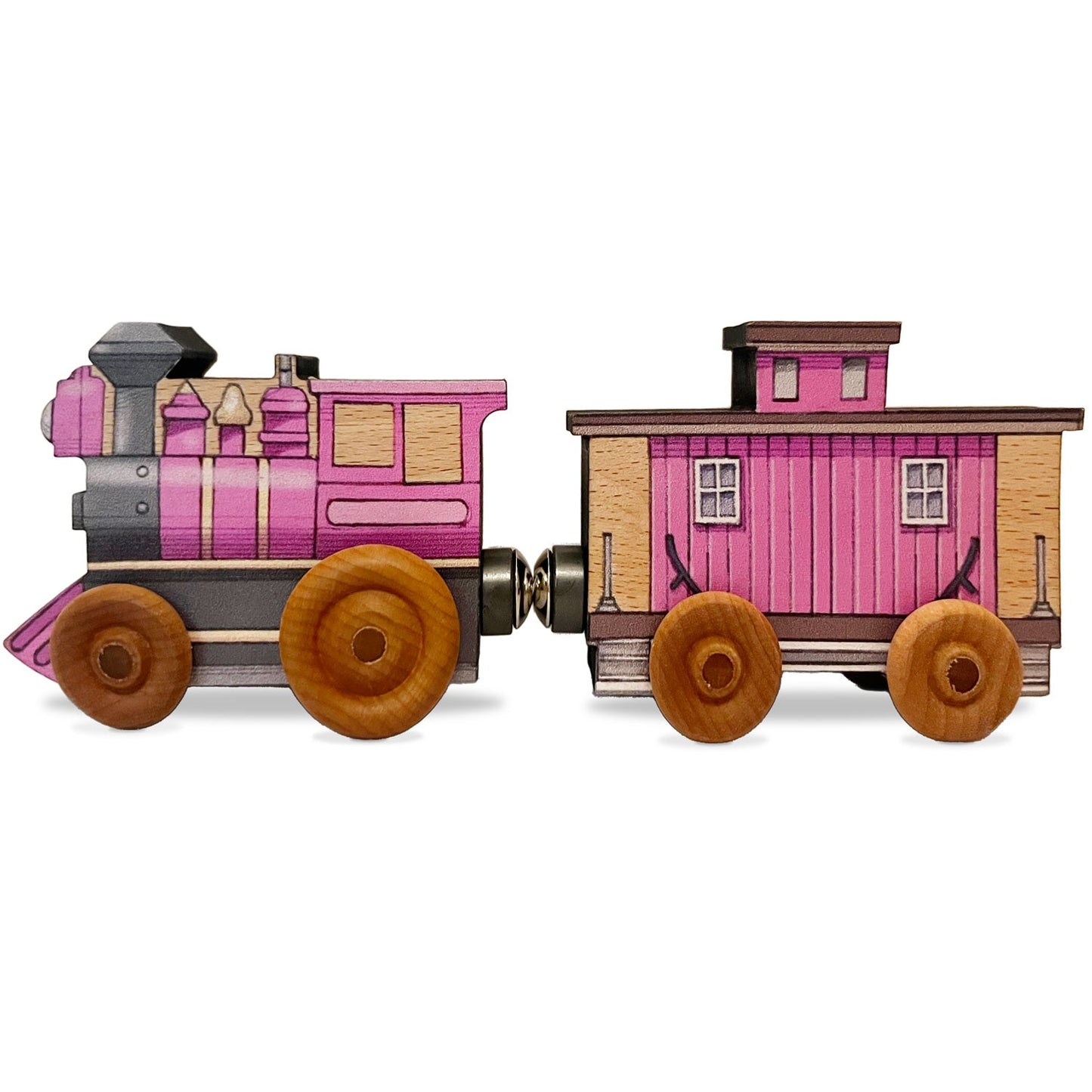 ABCs Magnetic Letter Train Express with Organic Cotton Bag | Cherry Wood | Made in the USA 🇺🇸