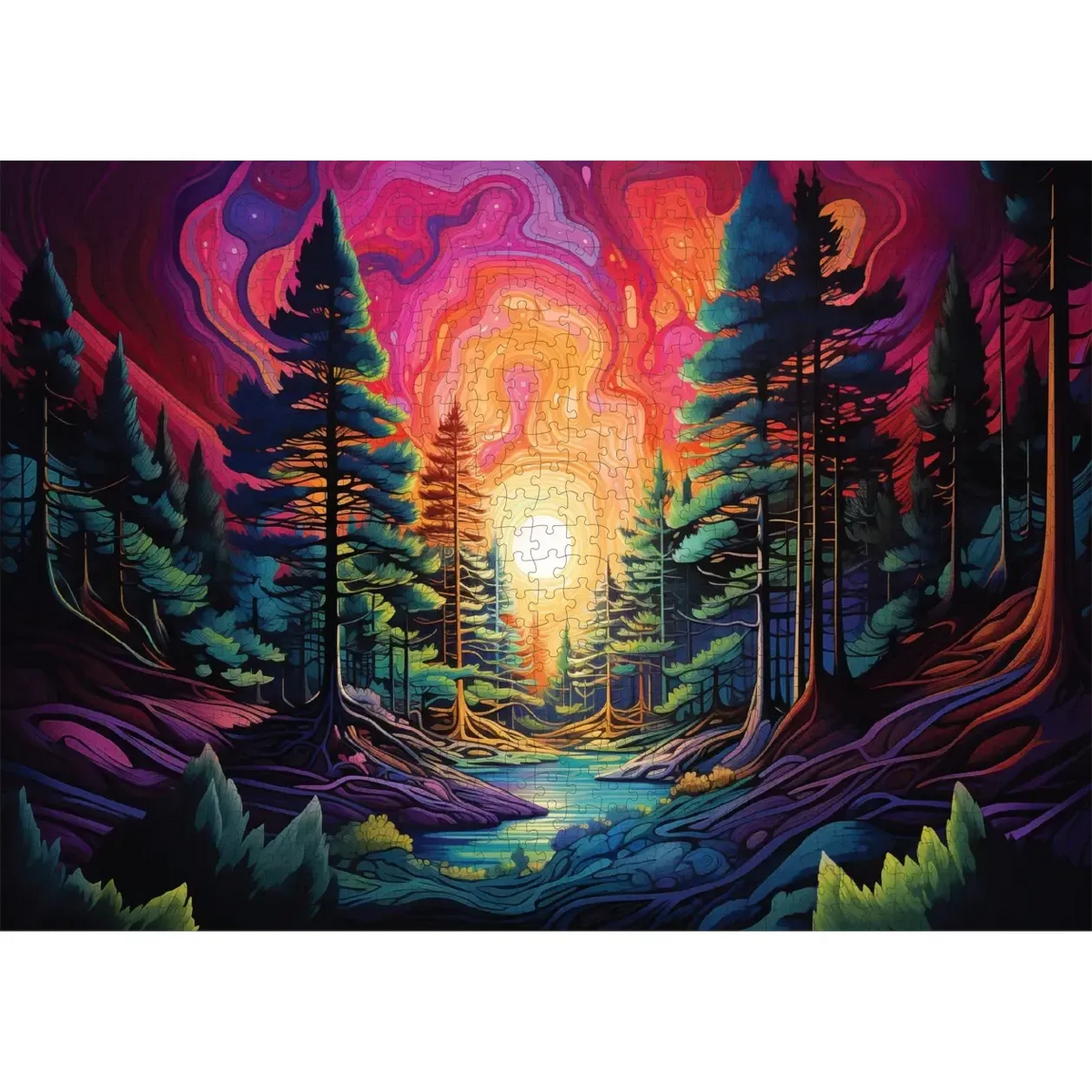 Trippy Timber 1000 Piece Jigsaw Puzzle Trippy
