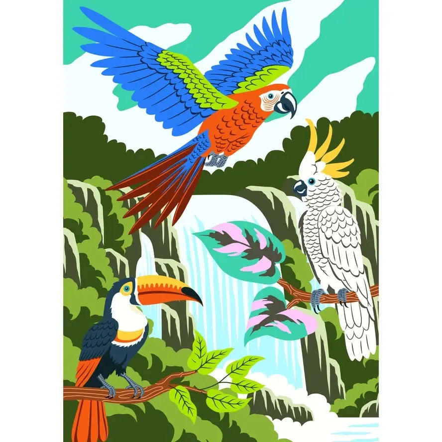 Tropical Birds 99 Piece Mini Jigsaw Puzzle Puzzledly