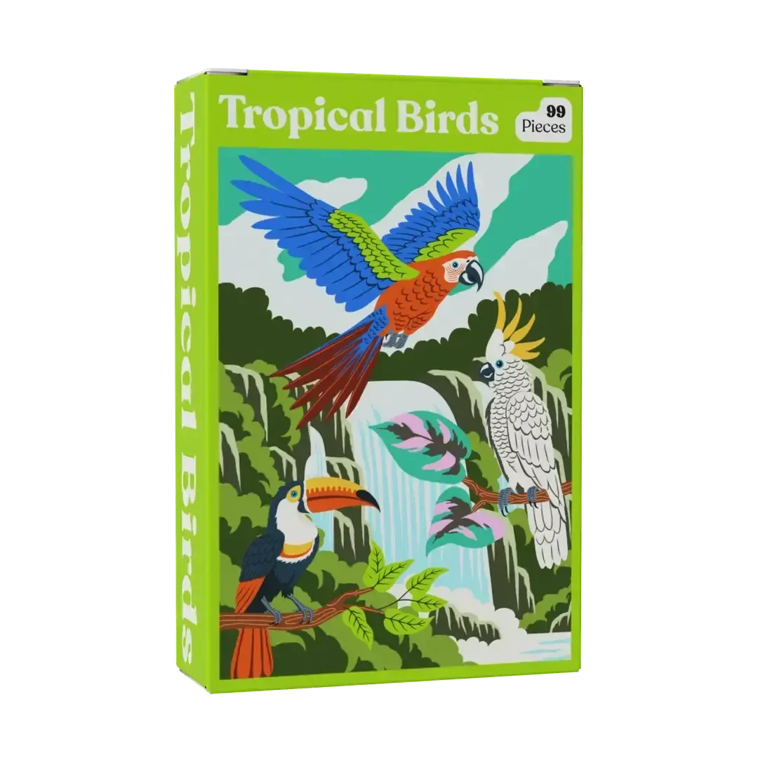 Tropical Birds 99 Piece Mini Jigsaw Puzzle Puzzledly